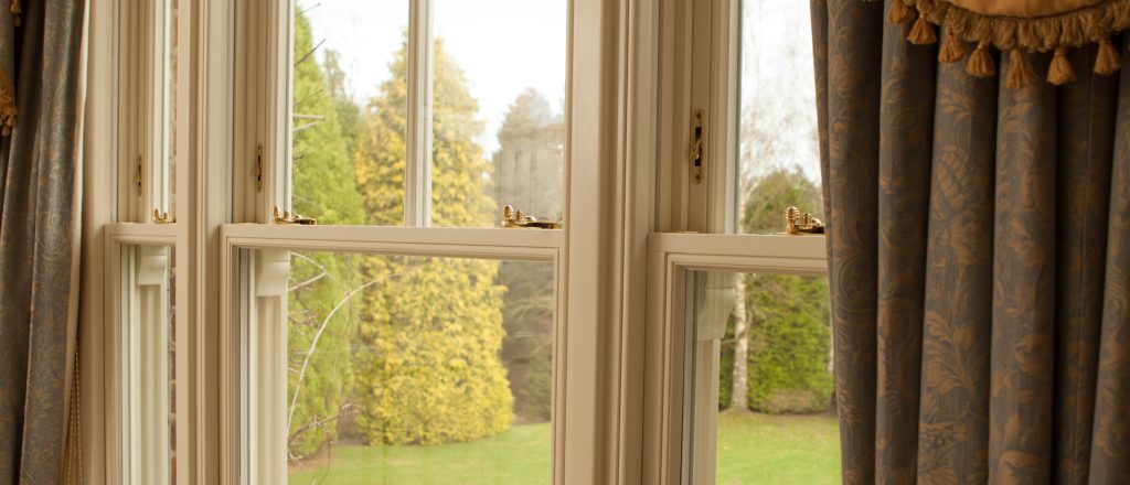 White sliding sash windows